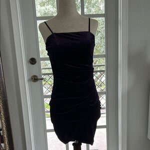 Emerald Sundae Black Velvet Mini Dress